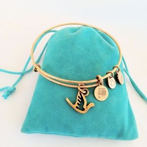 Alex and Ani DOVE Gold Charms Bangle Bracelet.